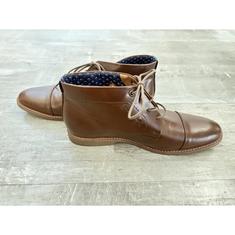 Tommy Hilfiger Men's Rawstin Cap-Toe Chukka Boots Size‎ 12 Brown